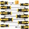 HORUSDY 11Pieces Magnetic Screw driver Magnetic 5 Phillips and 5 Flat Head Tips for Fastening and Loosening Seized