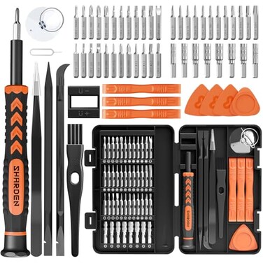 SHARDEN 58 in 1 Small Precision Screwdriver Set Magnetic Mini Screwdriver Set with Case Professional Electronic Tools Kit for iPhone MacBook Computer Laptop PC RC PS4 Xbox Eyeglasses Watch