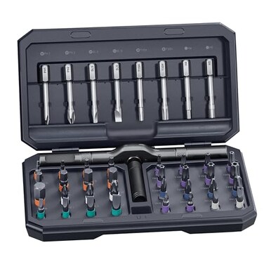 MrToNo 42 in 1 Magnetic Screwdriver Screwdriver Set Multi Bit Ratcheting Screwdriver Set with Storage Case Repair Tool Kit for Computer Eyeglass Bicycles Watch Ring Doorbell Furniture and DIY