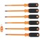 Klein Tools 85077INSR Insulated Screwdriver Set with Magnetizer Made in USA 1000V Electrical Screwdrivers Phillips Slotted Square 7Piece