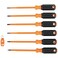 Klein Tools 85077INSR Insulated Screwdriver Set with Magnetizer Made in USA 1000V Electrical Screwdrivers Phillips Slotted Square 7Piece