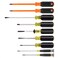 Klein Tools 85850 9Piece Electrician Tool Set with 3 Phillips 3 Slotted 1 ScrewHolding Driver 2 Insulated Drivers Phillips and Square CushionGrip Handle