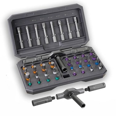 YrouGra 42 in 1 Magnetic Ratcheting Screwdriver Set with THandle MultiBit Repair Tool Kit with Compact Case for Electronics Appliances Computer Doorbell Laptop Furniture Home Repair