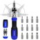 SHARDEN Ratchet Screwdriver 13in1 Multi Screwdriver Tool All in One Ratcheting Screwdriver Set with Phillips Flat Head Torx Hex Square 180 Degree Pivoting Adjustable Angle Screw Driversets Set
