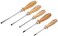 Felo by Bondhus 07157 22155 Slotted Phillips Wood Handle Screwdrivers Set of 5 Chrome Finish Blade WBeechwood Grip 715722155 1pack