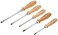 Felo by Bondhus 07157 22155 Slotted Phillips Wood Handle Screwdrivers Set of 5 Chrome Finish Blade WBeechwood Grip 715722155 1pack