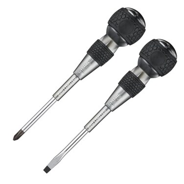 VESSEL 2202PSPGR Ball Grip Driver Premium Set of 2 Gray