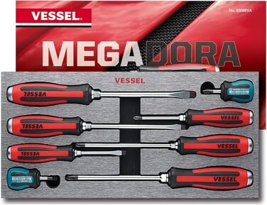 VESSEL MEGADORA TangThru Screwdriver Set 8pcs 9308EVA EVA Foam setTang Thru