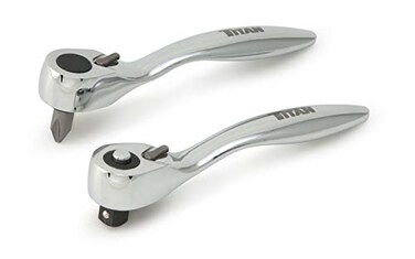 Titan 11203 2Piece Offset Micro Ratcheting Bit Driver and Ratchet Set