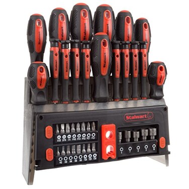 Stalwart 39Piece Magnetic Screwdriver Set Screw Driver Set Kit with Bits Power Nut Driver and Wall Mountable Stand Tool Kit with Phillips Torx and Flathead Screwdrivers Tool Sets for Men by
