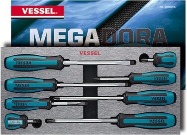 VESSEL MEGADORA Screwdriver Set 8pcs 9008EVA EVA foam set