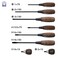 VESSEL WOODCOMPO NonSlip TangThru Screwdriver 8PC SET 3308EVA