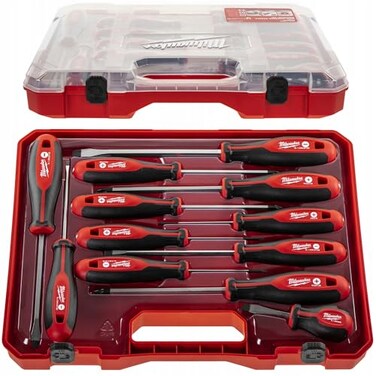 Milwaukee Set of 12 TriLobe Screwdrivers 4932472003Red