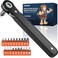 POCIONE Right Angle Screwdriver Set Mini Ratchet Screwdriver with Low Profile Offset Handle Tamper Proof Torx Hex Bits Square Drive Bit EDC Tool Set for Tight Spaces Christmas Gifts for Men Dad Husban