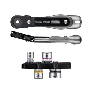 Vessel TD26B Ultra Thin Fine Mini Ratchet Screwdriver Vent Type with 4 Sockets