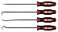 Mayhew Tools 13091 ProGrip Miniature Long Pick Set Black Oxide Finish 4 piece set