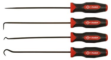Mayhew Tools 13091 ProGrip Miniature Long Pick Set Black Oxide Finish 4 piece set