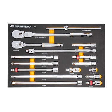 GEARWRENCH 16 Piece 12 90T Ratchet Drive Tool Set with EVA Foam Tray 86522
