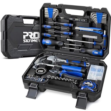 Prostormer 179Piece Home Tool Kit General Household Hand Tool Set with Portable Storage Box Basic Tools for Apartment Garage Office and College Dorm