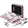 DEKO Pink Tool Set 110 Piece Household Tool KitLadies Portable Tool Set with Easy Carrying Pouch Perfect for DIY Projects Home Maintenance