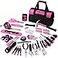 THINKWORK Pink Tool Set 207 Piece Ladys Portable Home Repairing Tool Kit with 13 Wide Mouth Open Storage Tool Bag Perfect for DIY Home Maintenance Christmas Gift for Women LHTS034