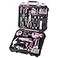 DEKOPRO Drill Set Home Tool Set with 8V Pink Cordless Drill Hand Tool Kit for Women 126 pcs