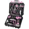 DEKOPRO Drill Set Home Tool Set with 8V Pink Cordless Drill Hand Tool Kit for Women 126 pcs