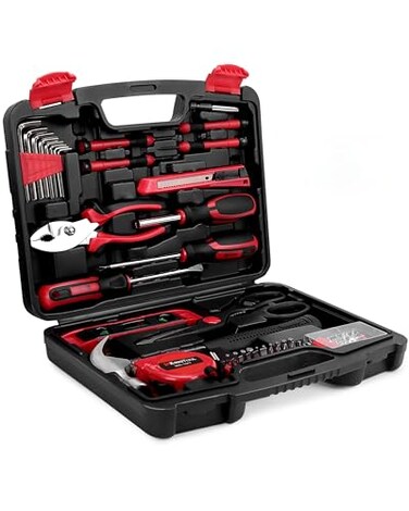 KingTool Home Repair Tool Kit 149 Pieces Basic Home Repair Tool Set General Mechanic Tool Set General Household Tool Kit with Plastic Toolbox Perfect for Homeowner Office College Repairs
