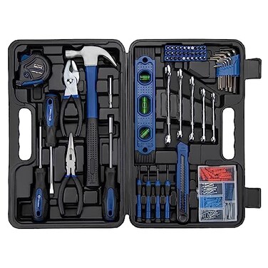 CARTMAN 152Piece Basic Household Hand Tool Setwith Toolbox Storage Case All Purpose Home Tool Kit Includes Essential Tools for Office College Repairs Blue