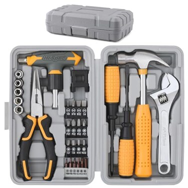 Hi-Spec HiSpec 30pc Magnetic THandle Ratchet Wrench and Screwdriver Set Small Compact Hand Tool Kit Set with Sockets for Home Car Office Toolkit Starter Repairs in a Portable Tool Box Case