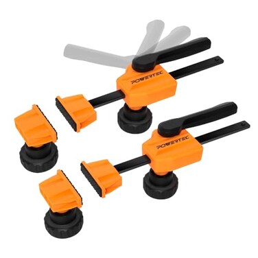 POWERTEC Bench Dog Clamps for 34 Dog Holes Quick Release and Heavy Duty Workbench Clamps with 176lbs Clamping Force Woodworking Tools 2PCs 72105