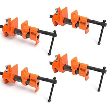 YY Decor YY Decor 4 Pack 12 Pipe Clamps for Wood Gluing Heavy Duty Cast Iron Professional Woodworking Tools