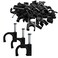 Stevenca 100PCS Black Half Clamp JHook with Nail 16mm Pex Clamps Nail in Cable Clips Ethernet Cable Nails Wire Clips Cable Tacks Pex Hangers for Tubing Pipe Pex Cable Pipe Support