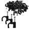 Stevenca 100PCS Black Half Clamp JHook with Nail 16mm Pex Clamps Nail in Cable Clips Ethernet Cable Nails Wire Clips Cable Tacks Pex Hangers for Tubing Pipe Pex Cable Pipe Support