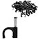 Stevenca 100PCS Black Half Clamp JHook with Nail 20mm Pex Clamps Nail in Cable Clips Ethernet Cable Nails Wire Clips Cable Tacks Pex Hangers for Tubing Pipe Pex Cable Pipe Support