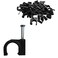 Stevenca 100PCS Black Half Clamp JHook with Nail 20mm Pex Clamps Nail in Cable Clips Ethernet Cable Nails Wire Clips Cable Tacks Pex Hangers for Tubing Pipe Pex Cable Pipe Support