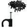 Stevenca 100PCS Black Half Clamp JHook with Nail 20mm Pex Clamps Nail in Cable Clips Ethernet Cable Nails Wire Clips Cable Tacks Pex Hangers for Tubing Pipe Pex Cable Pipe Support