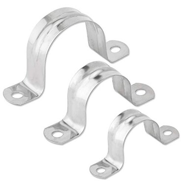 ISPINNER 25pcs M20 Stainless Steel Rigid Pipe Strap for 34 Inch Hose OD 2 Holes Cable U Bracket Clamp Hanger Tube Strap Tension Clips