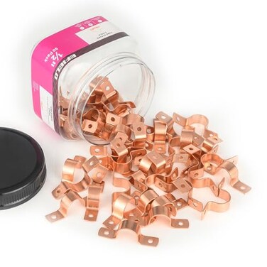 EFIELD Pro 50Pack 12Inch Copper Pipe Straps TwoHole Clamp Mount COPPER023