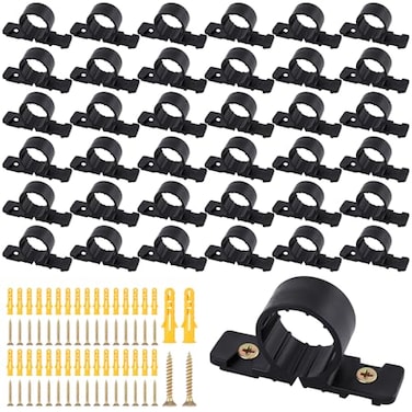 Czlotyh 50 Pack 12 Inch Pipe Supports Suspension Pex Pipe Clamp Tubing Supports with Screws for Pex Copper CPVC Pipe