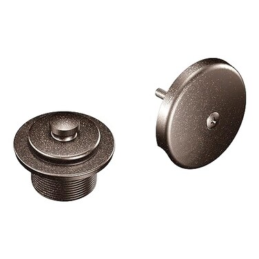 Moen PushNLock OilRubbed Bronze Tub and Shower Drain Kit with 112 Inch Threads Drain Plug and Overflow T90331ORB