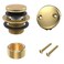 Citymoor All Metal TipToe Bathtub Drain Kit with TwoHole Overflow Faceplate and Universal FineCoarse Thread Assembly Bath Tub Drain Kit fits All Bathtub Brushed Gold