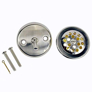 Danco 89242 Trip Lever TubBath Drain and Overflow Trim KitPlate in Brushed Nickel