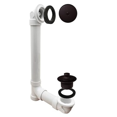 Westbrass Pull Drain Sch 40 PVC Bath Waste with OneHole Top Elbow Oil Rubbed Bronze D4972112