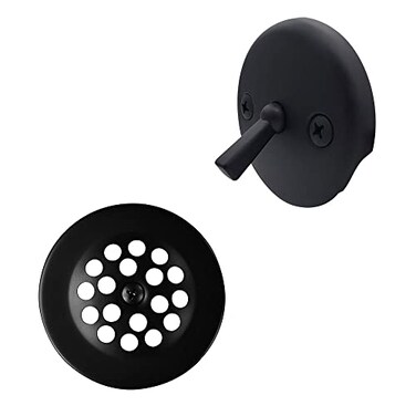 Westbrass R9262 318 Trip Lever Tub Trim Set with 2Hole Overflow Faceplate Matte Black