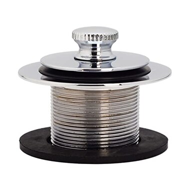 Westbrass D331F26 138 NPSM Fine Thread Twist Close Bathtub Drain Plug Polished Chrome