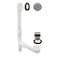 Westbrass 59324407 14 x 112 White Tubular Bathtub Waste Overflow Assembly with TipToe Drain Plug and 2Hole Faceplate Satin Nickel