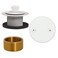 Westbrass D94K50 Twist Close Bathtub Drain Stopper with 2Hole Faceplate and Adapter Bushing Powder Coat White