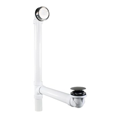 Westbrass D493244CHM07 Bath Waste Overflow Assembly with Patented Deep Soak Faceplate Cover and TipToe Drain Plug SCH 40 PVC Satin Nickel