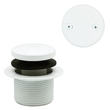 Westbrass D93250 112 TipToe Bathtub Drain Trim with TwoHole Overflow Powder Coat White